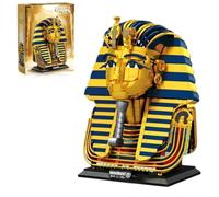 SANFUNET Golden Mask Building Set, 1603 PCS Ancient Egyptian Pharaoh Bust Construction Building Kit, Historical Art Brick Model for Adults & History Enthusiasts