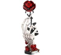 SANFUNET Gothic Skull Hand & Red Rose Building Blocks Set, 357PCS 3D Dark Aesthetic Mechanical Model Kit, DIY Precision Construction Bricks for Adults, Collectible Home Decor Gift