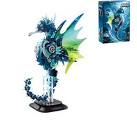 SANFUNET Steampunk Seahorse Building Block Set, Mechanical Ocean Creature Model Kit with Intricate Gears & Gradient Wings, for Steampunk & Marine Life Enthusiasts