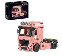 SANFUNET Truck Building Blocks Set, 1203 PCS Pink Pig Heavy Duty Truck Cab Building Blocks Kit, Model Vehicle for Adult Builders & Truck Enthusiasts, Compatible with Major Brands