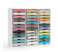 SANFURNEY 36 Slots Cassette Tape Storage Rack Desktop Audio Tape Organizer, Wall-Mounted Audio Cassette Holder -White