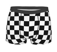 Sanfutian Checkered Racing Flag Men'S Boxer Briefs Comfort Stretch Waistband Mens Trunks Underwear Xxl Black