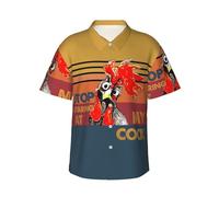 Sanfutian Stop Looking at My Cock Men's 3D Print Casual Button Down Shirts, Novelty Hawaiian Short Sleeves L Black