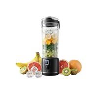 Sangcon Portable Smoothies Blender,500ml Personal Blender USB Rechargeable,Wireless Mini Blender,2 Blending Modes 6-blade knife,Makes Smoothies, Protein Shakes, Blends Ice & Frozen Fruit（Black）