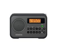 Sangean PR-D18BK AM/FM/Clock Portable Digital Radio with Protective Bumper (Black/Gray)