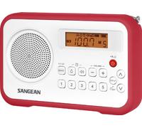 Sangean PR-D18RD AM/FM/Portable Digital Radio with Protective Bumper (White/Red)