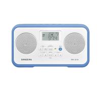 Sangean PR-D19BU FM Stereo/AM Digital Tuning Portable Radio with Protective Bumper (White/Blue)