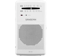 Sangean SR-35 FM/AM Radio, Built-in Speaker, Telescopic Aerial, Headphone Output, White