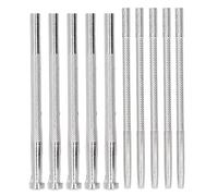 Sangeponiang for Leather Stamping Tools, 10Pcs Alloy Steel Punch Set with Nonslip Handle, for Leather Craft, 5Pcs 8x9.5mm and 5Pcs 3.8mm Leather Stamp Punch
