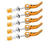 Sangeponiang for Quick Release Seatpost Clamps, 5Pcs Aluminum Alloy Durable Bike Pipe Clamp, for Universal Bicycles, for Fixed Gear Bikes (Gold)