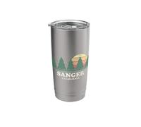 Sanger CA Vintage Throwback Tee Retro 70s Design Stainless Steel Insulated Tumbler