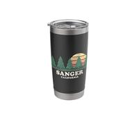 Sanger CA Vintage Throwback Tee Retro 70s Design Stainless Steel Insulated Tumbler