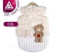 Sanger Small Rubber Hot Water Bottle With Cover Bear Piet for Children│0.8 Litre