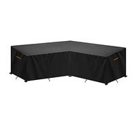 SanGlory L-Shaped Garden Sofa Cover Waterproof Outdoor Rattan Corner Sofa Covers UV Protected Corner Furniture Covers V-Shape Patio Sofa Furniture Couch Cover with Air Vents 254x254x85/80cm