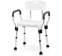 Sangohe Shower Chair, Heavy Duty Shower Seat with Back, Arms, Adjustable Height, Ideal for Bathtub, Handicap, Elderly, 796C