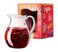Sangria Drink Mix & DIY Mixology, With Acrylic Beverage Pitcher with Lid | 72 oz | Serves 15-20 Drinks, Homemade Make-Your-Own Sangria - Dehydrated Fruit, Infusion Kit Mixing Powder & Plastic Pitchers