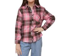 SANGTREE Girls' and Women's Button-Down Shirts, Pink Brown, 10-11 Years