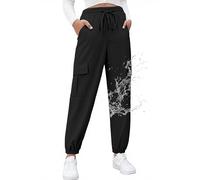 SANGTREE Girls & Women's Cargo Jogger Pants, 3 Years - Women 3XL, Quick Dry-black, 9-10 years