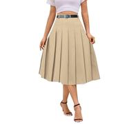 SANGTREE Girls Women's Pleated Skirt with Comfy Stretchy Band, 2 Years - US 2XL - beige - Medium
