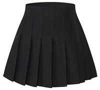 SANGTREE Girls Women's Pleated Skirt with Comfy Stretchy Band, 2 Years - US 2XL - black - 10-11 Years