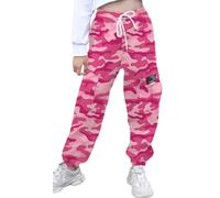 SANGTREE Girls & Womens Printing Cargo Jogger Pants,6 Years - Women 2XL, Pink Camo, S