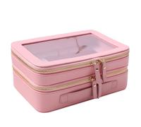 SANHECUN Clear Travel Toiletry Bag Toiletry Case Carry on Travel Accessories Bag Makeup Bag, Pink, SHC-TL-2, Cosmetic Bag