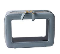 SANHECUN Toiletry bag waterproof cosmetic organizer with hanging hook for travelling, Blue, Carry on 8 inch, Wash Bag