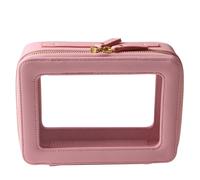 SANHECUN Toiletry Bag Waterproof Cosmetic Organizer with Hanging Hook for Travelling, Pink, Carry on 8 inch, Wash Bag