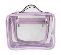 SANHECUN traveling toiletry bag large clear cosmetics case makeup bag Dimensions | LxWxH:10” x 4.5” x 7.5” (Purple, Medium)