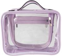 SANHECUN traveling toiletry Case large clear cosmetics case makeup bag, Purple, S, Cosmetics Case