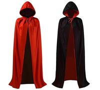SANHIGHEND Halloween Cape, Vampire Hooded Cape Black Red Double Sided With Adult/Children For Halloween Costume, for Carnival,Halloween,Cosplay,Halloween Fancy Dress Party etc,Unisex Cape (90CM)