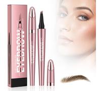 SANHIGHEND New 3D Micro Eyebrow Pencil with 4 Fork Tip Applicator, Waterproof Eyebrow Pencil for Natural Looking Brows (Light Brown)