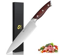 SANHUI Chef Knife,Ultra Sharp 8 Inch Professional Kitchen Knife with Ergonomic Pakkawood Handle,Ideal Multi Purpose Chefs Knife for Precision Cooking,Chopping,Gift Box for Family & Restaurant
