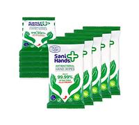 Sani Hands - Anti-bacterial Hand Wipes - Dermatologically Tested, Biodegradable Wet Wipes - 10x12 Wipes (120 Wipes)