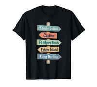 Sanibel Island, Captiva, Ft Myers, Estero, Value Graphic T-Shirt, Men, Black, M