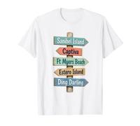 Sanibel Island, Captiva, Ft Myers, Estero, Value Graphic T-Shirt, Men, White, S
