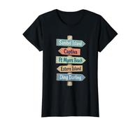 Sanibel Island, Captiva, Ft Myers, Estero, Value Graphic T-Shirt, Women, Black, L