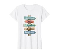 Sanibel Island, Captiva, Ft Myers, Estero, Value Graphic T-Shirt, Women, White, M