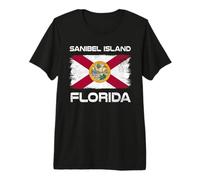 Sanibel Island Florida Flag Sanibel Island Beach FL Flag Premium T-Shirt