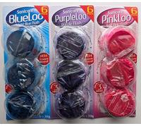 Sanicare Toilet Cleaner Blocks 3 × 6 Pack (18 Blocks Total) - Mixed Colours BlueLoo, PurpleLoo & PinkLoo - Long Lasting, Fresh Fragrance, Prevents Limescale Build-Up