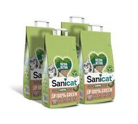 Sanicat - 100% Green Natura Activa Clumping Vegetable Litter | High absorption and naturally forms clumps | Recycled, biodegradable, and compostable product | 4x2,5 kg capacity.