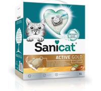 Sanicat - Active Gold argan scented Clumping Cat Litter | Made of natural minerals with guaranteed odour control | Absorbs moisture and makes cleaning easier | 6 L capacity