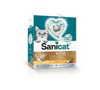 Sanicat - Active Gold argan scented Clumping Cat Litter | Made of natural minerals with guaranteed odour control | Absorbs moisture and makes cleaning easier | 6 L capacity
