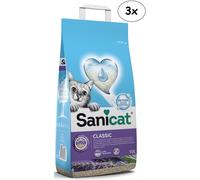 Sanicat Cat Litter Classic Lavender 10 L Sepiolite Odorless Box 3x