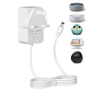 Sanicata 15W Alexa Plug with Echo Dot (3rd / 4th / 5th) Gen Dot with Clock Dot Kids Edition Show 5 (1st & 2nd Gen) Spot Pop Fire TV Cube Power Cord, Charger 12V/1.25A White