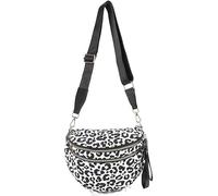 SANIKAWA Crossbody Bum Bags for Women, Spacious Nylon Checkered Black and White Handbags Wallets Oversized Slouchy Belt Bag (Leopard)