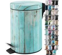 Sanilo Bathroom Bin 3L with Soft Close, Many New Cosmetic and Kitchen Waste Bins Available, Trash Can with Inner Bucket (Lumber)