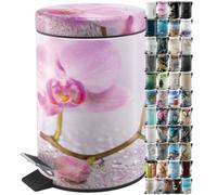 Sanilo Bathroom Bin 3L with Soft Close, Many New Cosmetic and Kitchen Waste Bins Available, Trash Can with Inner Bucket (Blooming)