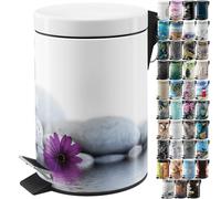Sanilo Bathroom Bin 3L with Soft Close, Many New Cosmetic and Kitchen Waste Bins Available, Trash Can with Inner Bucket (Energy Stones)
