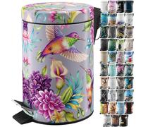Sanilo Bathroom Bin 3L with Soft Close, Many New Cosmetic and Kitchen Waste Bins Available, Trash Can with Inner Bucket (Hummingbird)